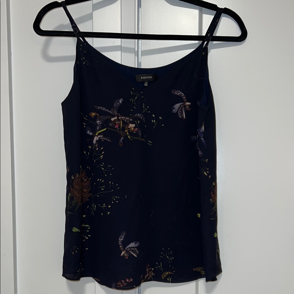 ARITZIA Babaton Everly Camisole - Black Floral - Size XXS